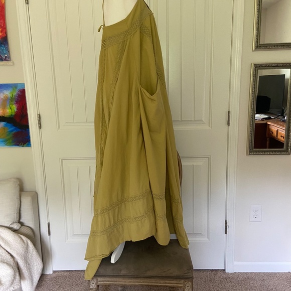 Free People Green, Spaghetti Strap, Maxi, Cotton Dress - Picture 16 of 16